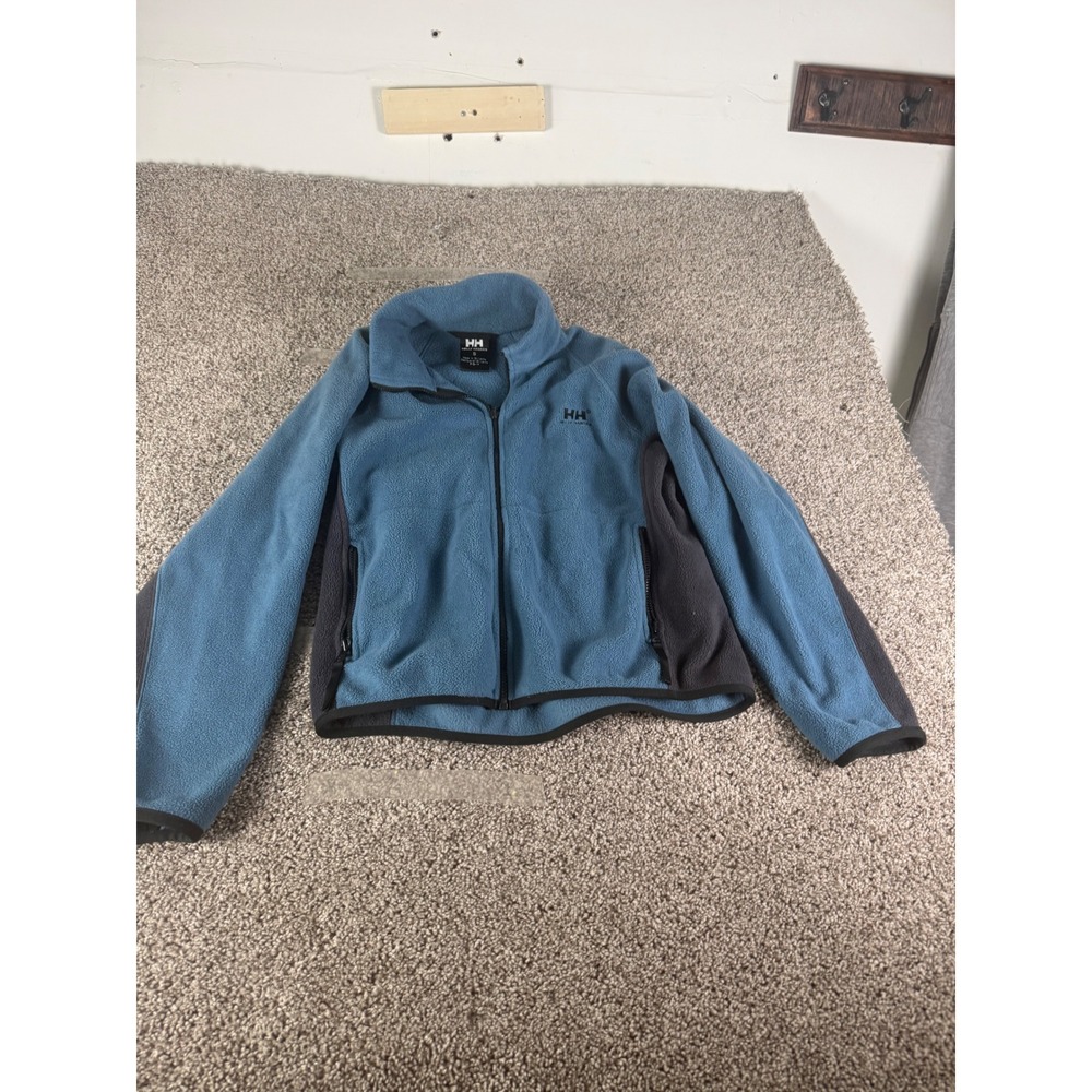 Helly Hansen Womens Full Zip Fleeceā Jacket Blue Gray Small Hiking Mid Layer